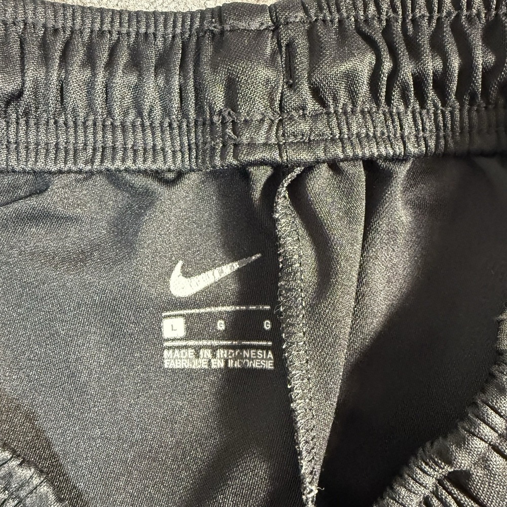Nike Jogger Sweatpants Men's Large Drawstring Pockets Logo Black Distressed - Picture 10 of 15